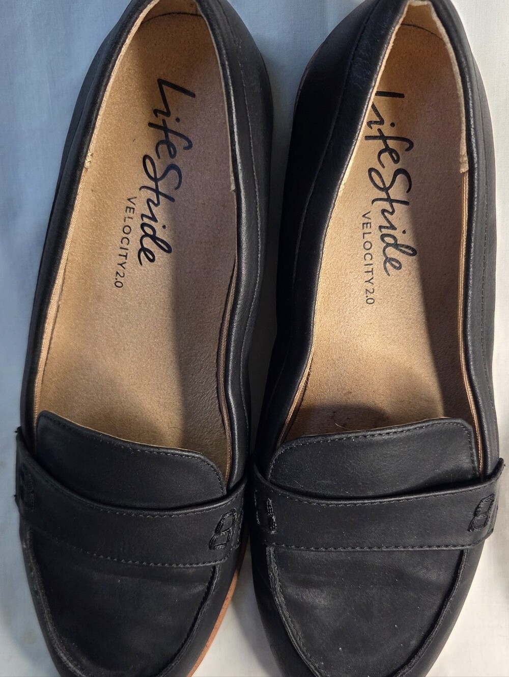 LifeStride Velocity 2.0 Women’s Black Zee Loafer Slip-On Faux Leather Sz 7.5M I8